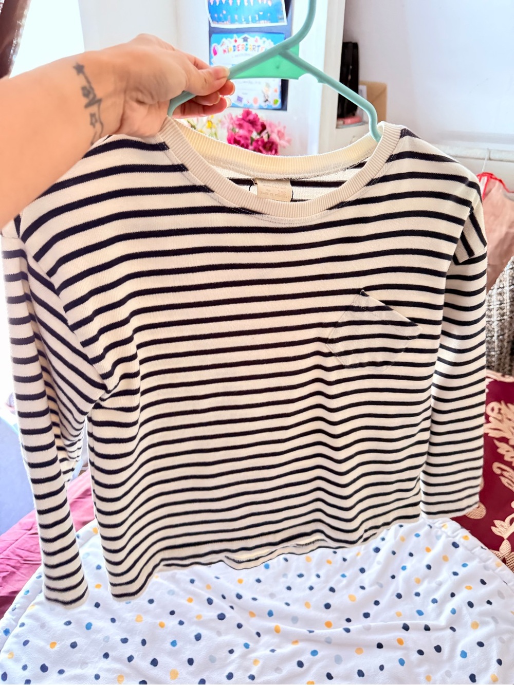 Striped Crewneck Sweater - Navy & White